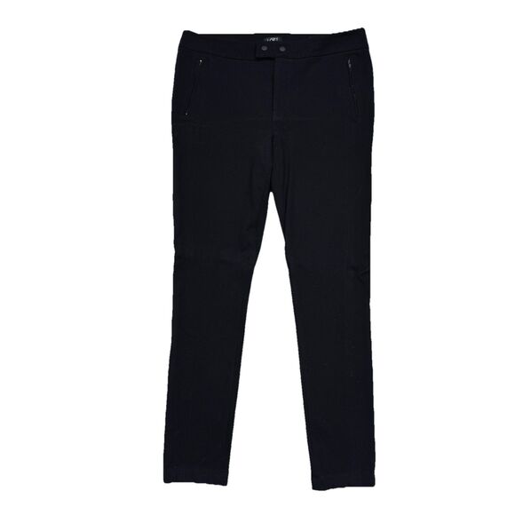 Ann Taylor Loft Skinny Pants 6 (30x26.5) Black Heavy Knit Stretch Zip Pockets - Picture 2 of 10